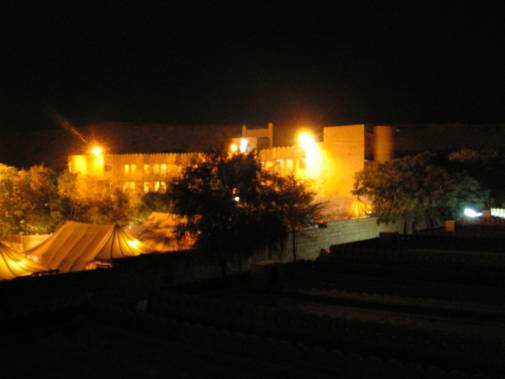 La citadelle de nuit vue de l'htel