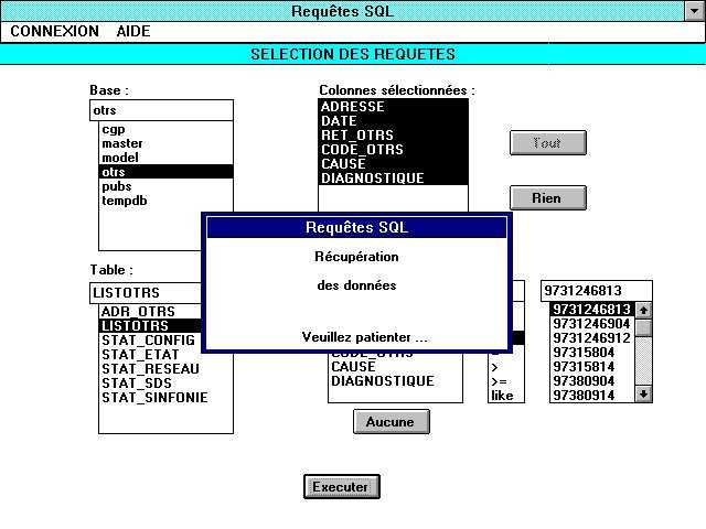 Interrogation de la base de donn�es