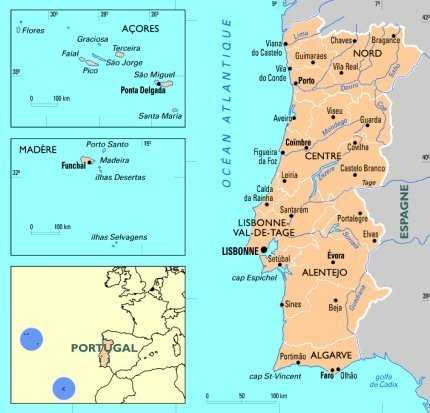 Plan du Portugal